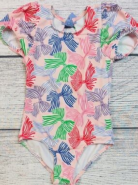 Boden Kids One-Piece Swimsuit - Pink with Multicolor Bows